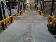 Fork Truck Protection Steel Barriers at Warehouse in Farnworth
